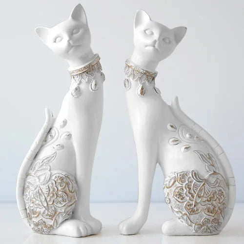 Ornate Cat Guardians Statues