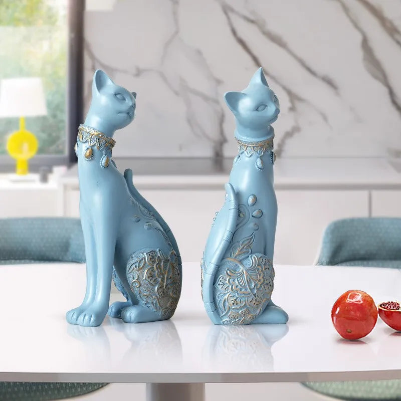 Ornate Cat Guardians Statues