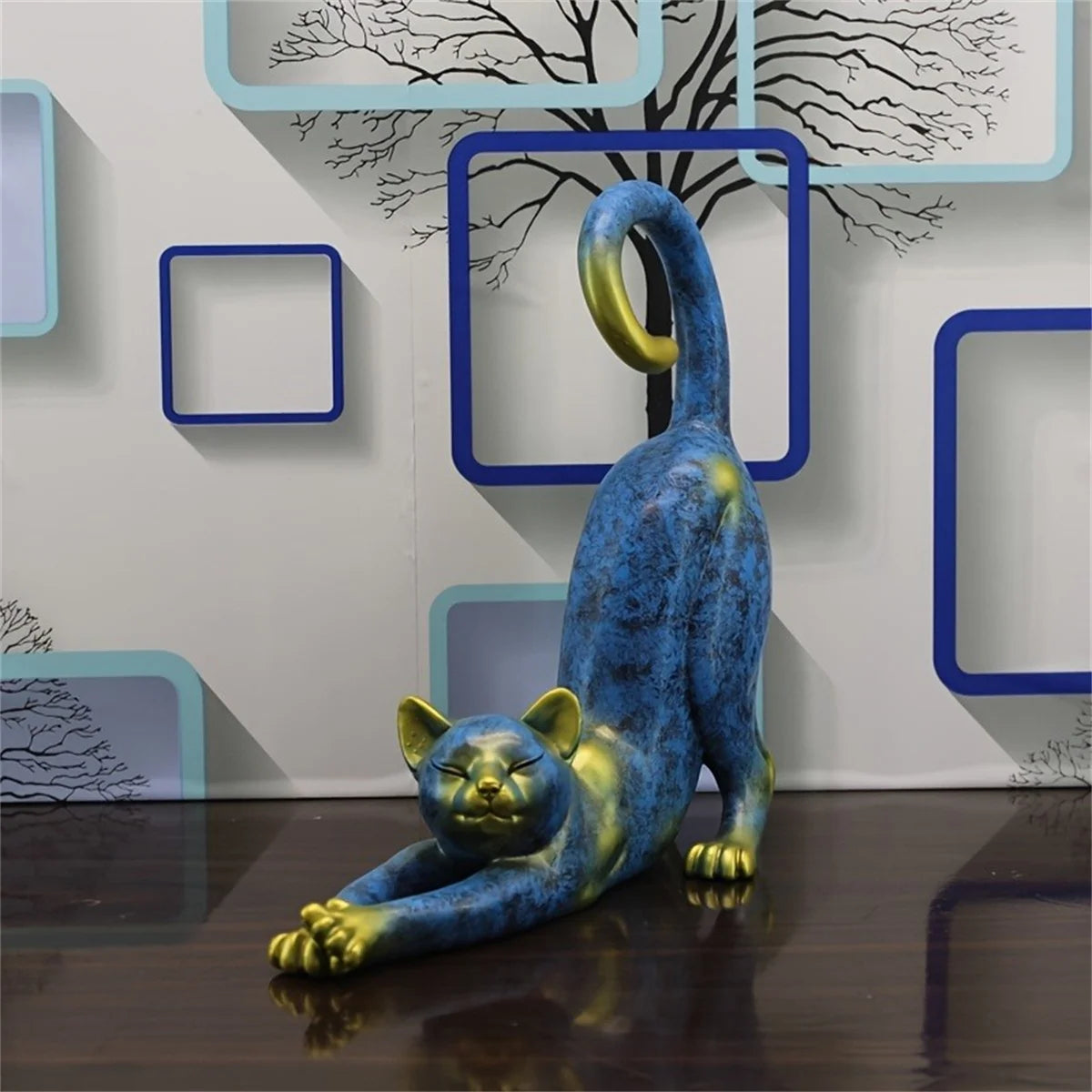 Whimsical Lazy Cat Statue