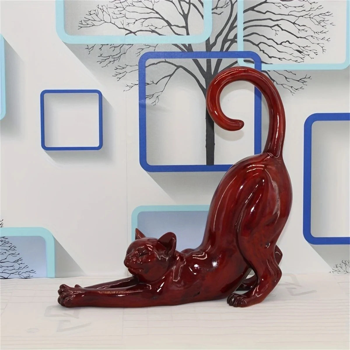 Whimsical Lazy Cat Statue