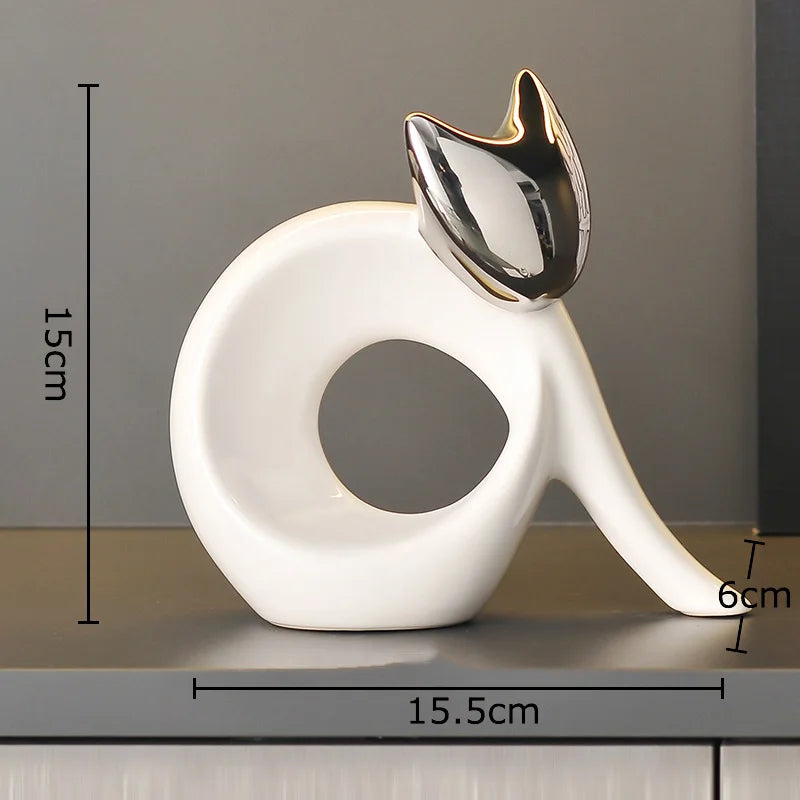 Aurora Ceramic Cat Statue