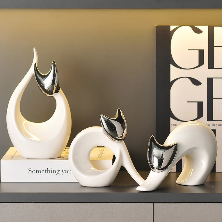 Aurora Ceramic Cat Statue
