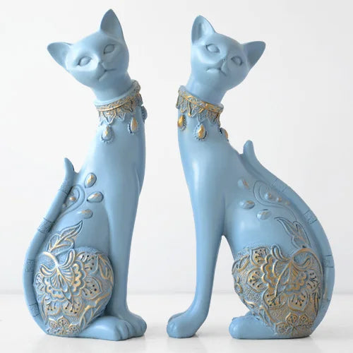 Ornate Cat Guardians Statues
