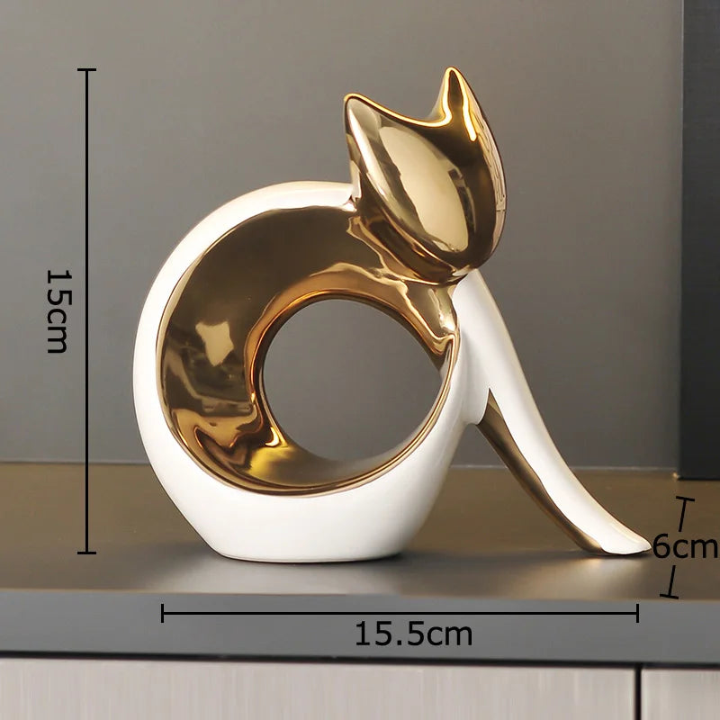 Aurora Ceramic Cat Statue