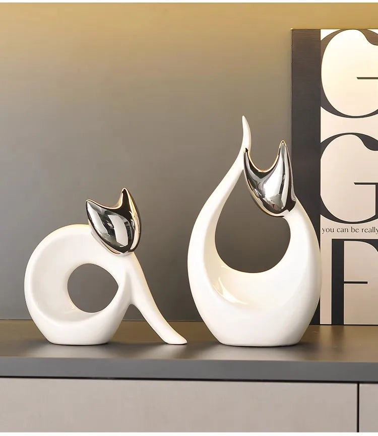 Aurora Ceramic Cat Statue