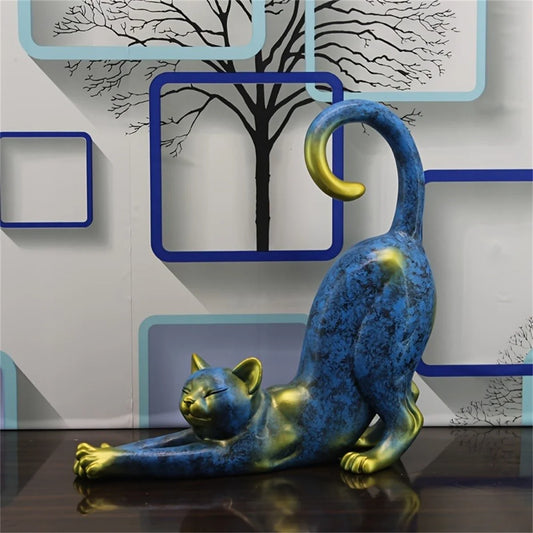 Whimsical Lazy Cat Statue