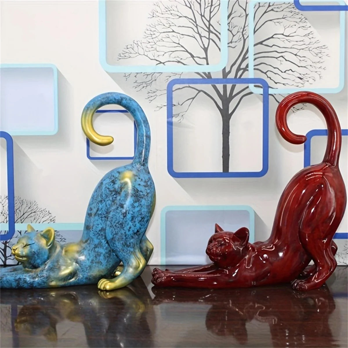 Whimsical Lazy Cat Statue