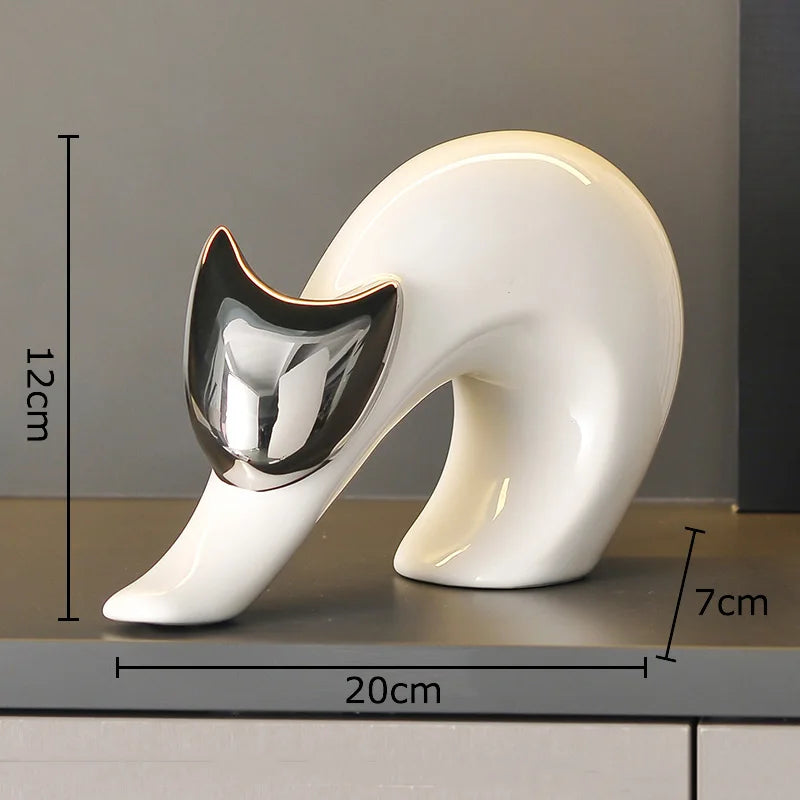 Aurora Ceramic Cat Statue